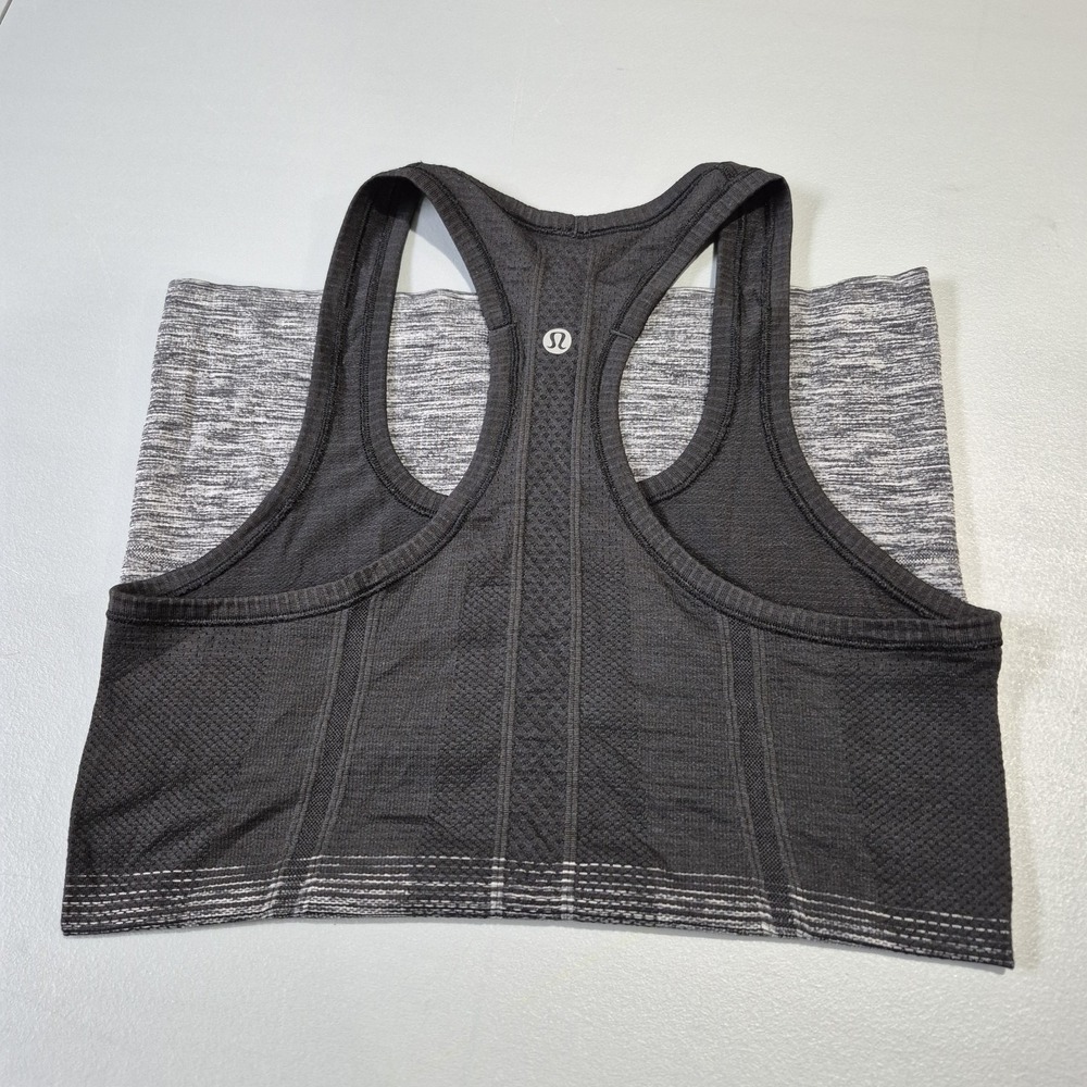 Lululemon Swiftly Tech Tank Top Womens 4 Gray Black Ombre Performance Running